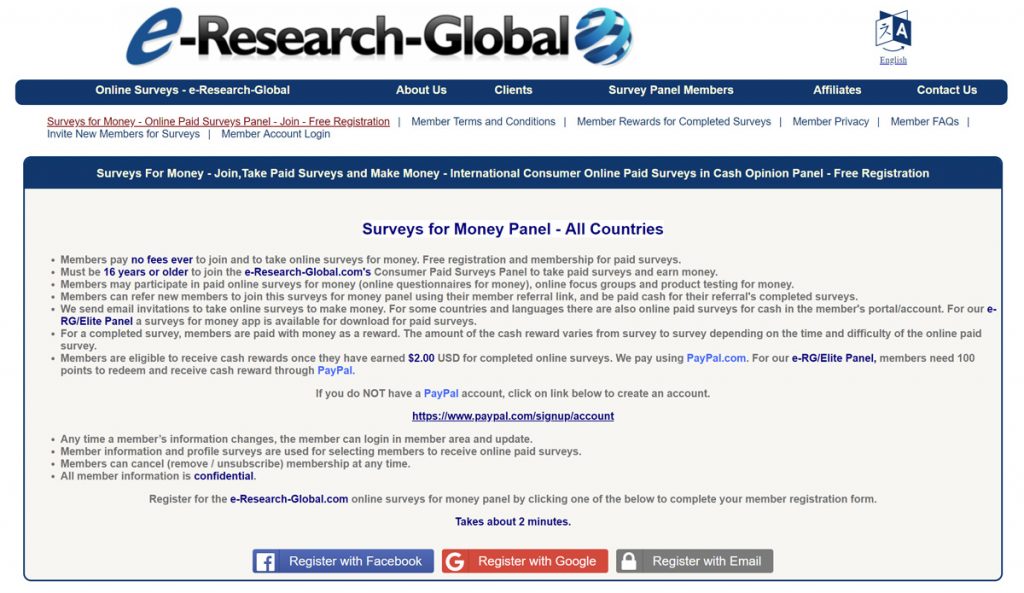 E-Research Global Paid Online Surveys Review